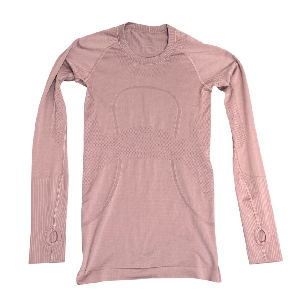 Lululemon Swiftly Tech Long Sleeve 2.0 Pink Mauve Athletic Shirt Thumbholes 4